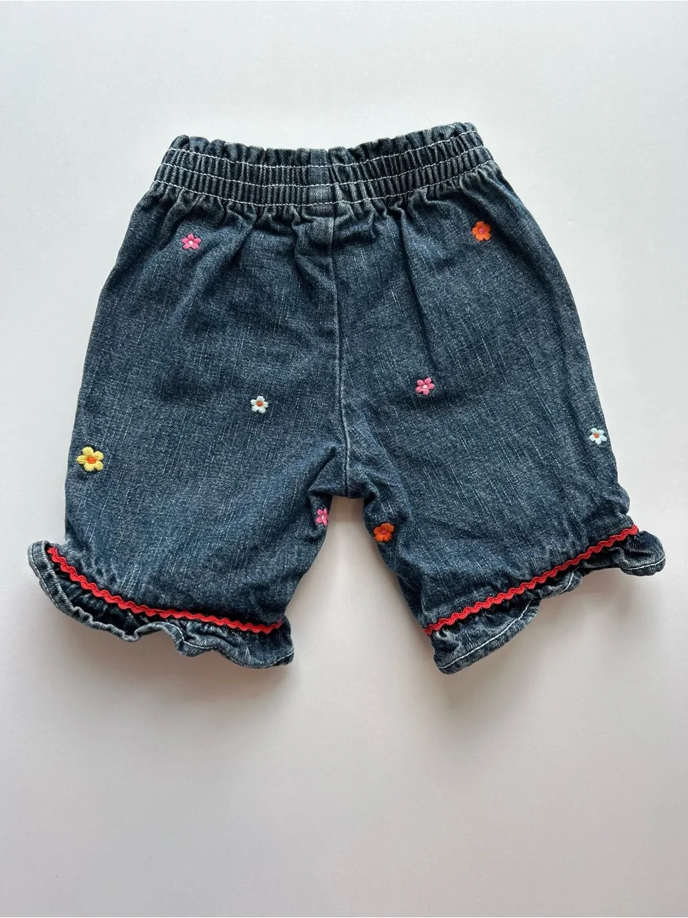 Gymboree vintage Dark Denim pants with Embroidered Flowers